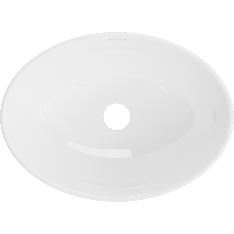 Mexen Elza Умивалник за монтаж върху плот 40 x 33 см, бял/златен модел линии - 21014017