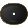 Mexen Viki долна мивка 48 x 35 см, черен мат/златен ръб - 21054875