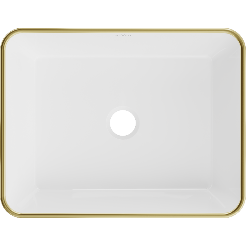 Mexen Catia умивалник за плот 48 x 37 см, бял/златист модел решетка - 21314809