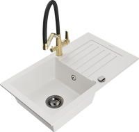 Mexen Pablo гранитна кухненска мивка с 1 отделение с дренаж и кухненски