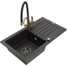 Mexen Pablo гранитна мивка с 1 отделение с отцедник и кухненски смесител Duo,