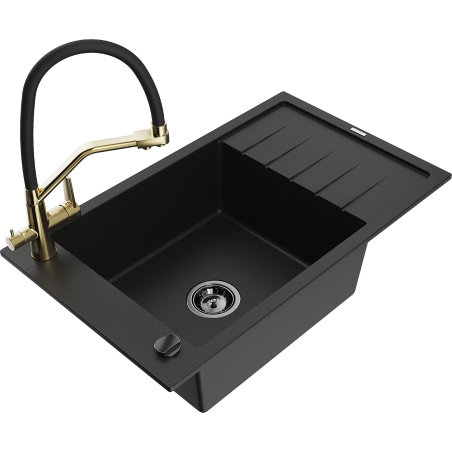 Mexen Elias гранитна мивка с едно отделение с отцеждачка и кухненски