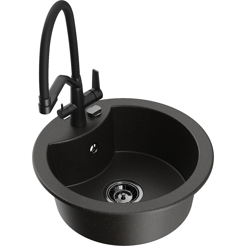 Mexen Diego гранитна мивка с 1 отделение с кухненски смесител Duo,