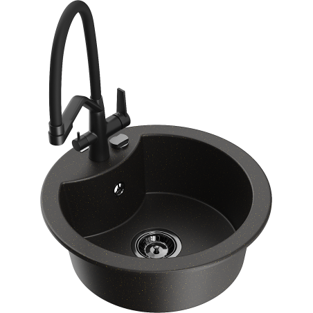 Mexen Diego гранитна мивка с 1 отделение с кухненски смесител Duo,