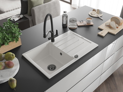 Mexen Bruno гранитна кухненска мивка с 1 отделение и отцедник и кухненски