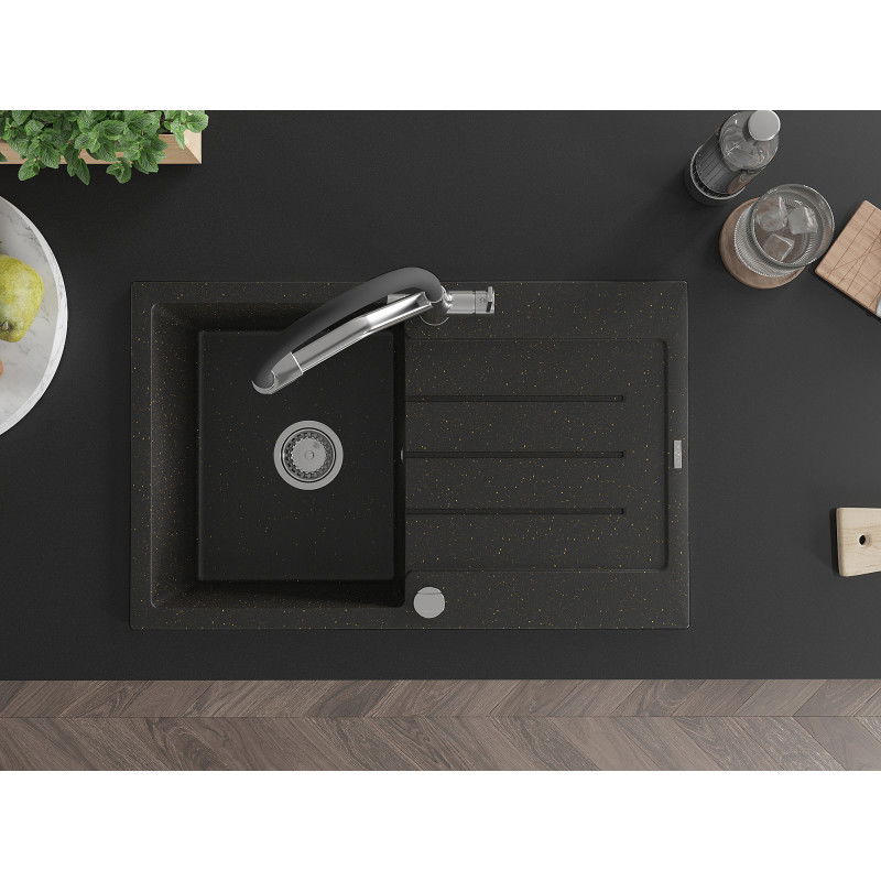 Mexen Bruno гранитна кухненска мивка с едно корито с отцедник и кухненски