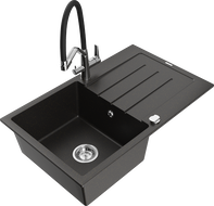 Mexen Bruno гранитна кухненска мивка с едно корито с отцедник и кухненски