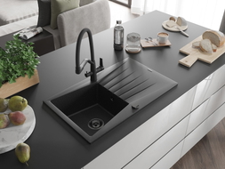 Mexen Cesar гранитна кухненска мивка, 1 корпус, с отцеждач и кухненски