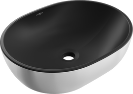 Mexen Viki мивка върху плот 48 x 35 см, черна мат/сребърна - 21054874