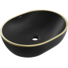 Mexen Viki долна мивка 48 x 35 см, черен мат/златен ръб - 21054875
