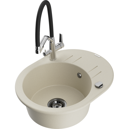 Mexen Kevin гранитна кухненска мивка с 1 камера и кухненски смесител Duo,