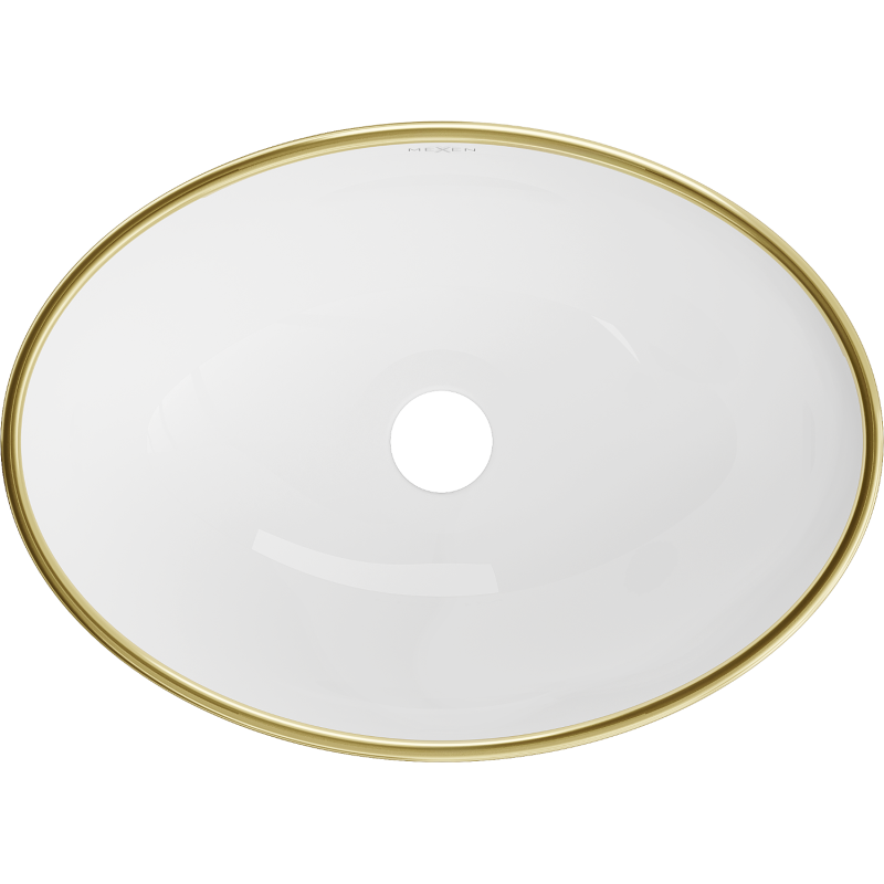 Mexen Elza мивка за плот 40 x 33 cm, бяла/златна каре модел - 21014009