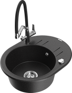 Mexen Kevin гранитна мивка с една камера с кухненски смесител Duo,