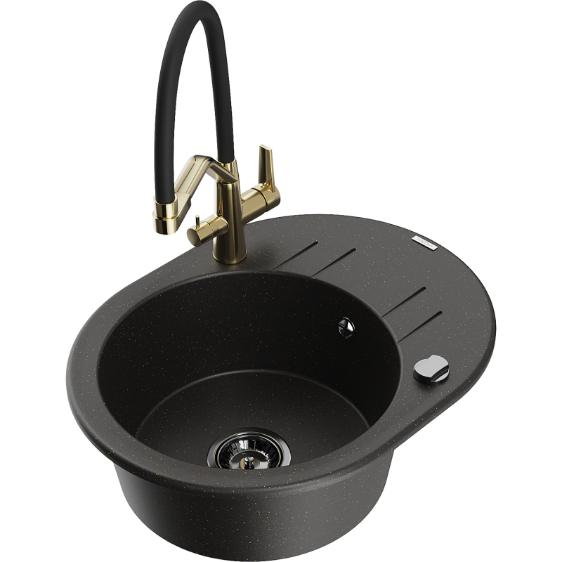 Mexen Kevin гранитна мивка с 1 отделение с кухненски смесител Duo,