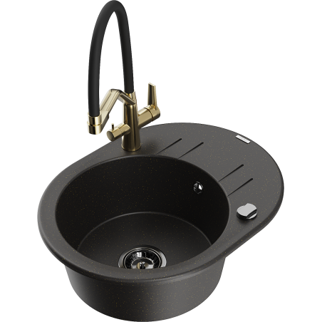 Mexen Kevin гранитна мивка с 1 отделение с кухненски смесител Duo,