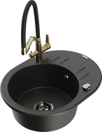 Mexen Kevin гранитна мивка с 1 отделение с кухненски смесител Duo,