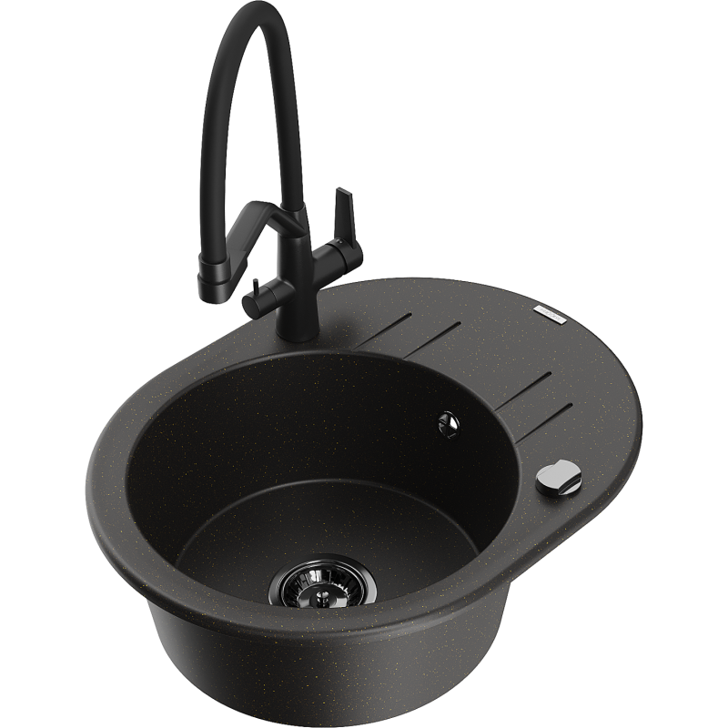 Mexen Kevin гранитна мивка с 1 отделение и кухненски смесител Duo,