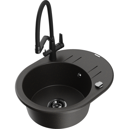 Mexen Kevin гранитна мивка с 1 отделение и кухненски смесител Duo,