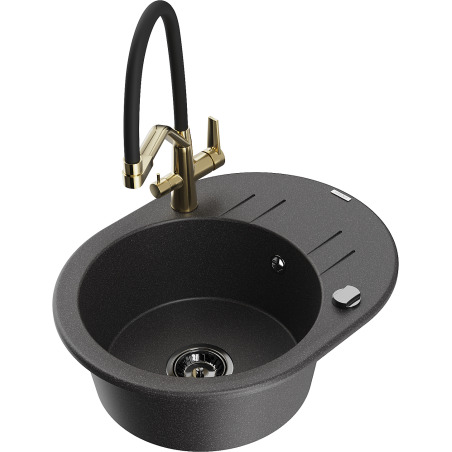 Mexen Kevin гранитна кухненска мивка с 1 отделение с кухненски смесител Duo,