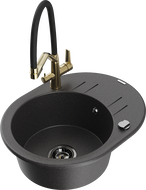 Mexen Kevin гранитна кухненска мивка с 1 отделение с кухненски смесител Duo,