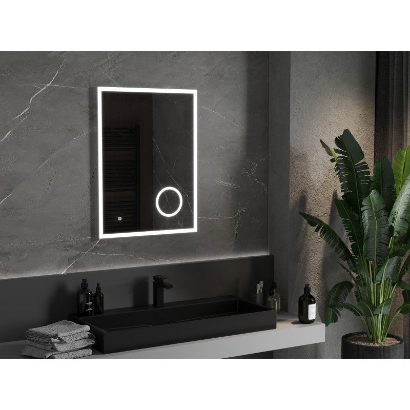 Mexen Kala осветено огледало за баня с козметично огледало 60 x 80 cm, LED 6000K,