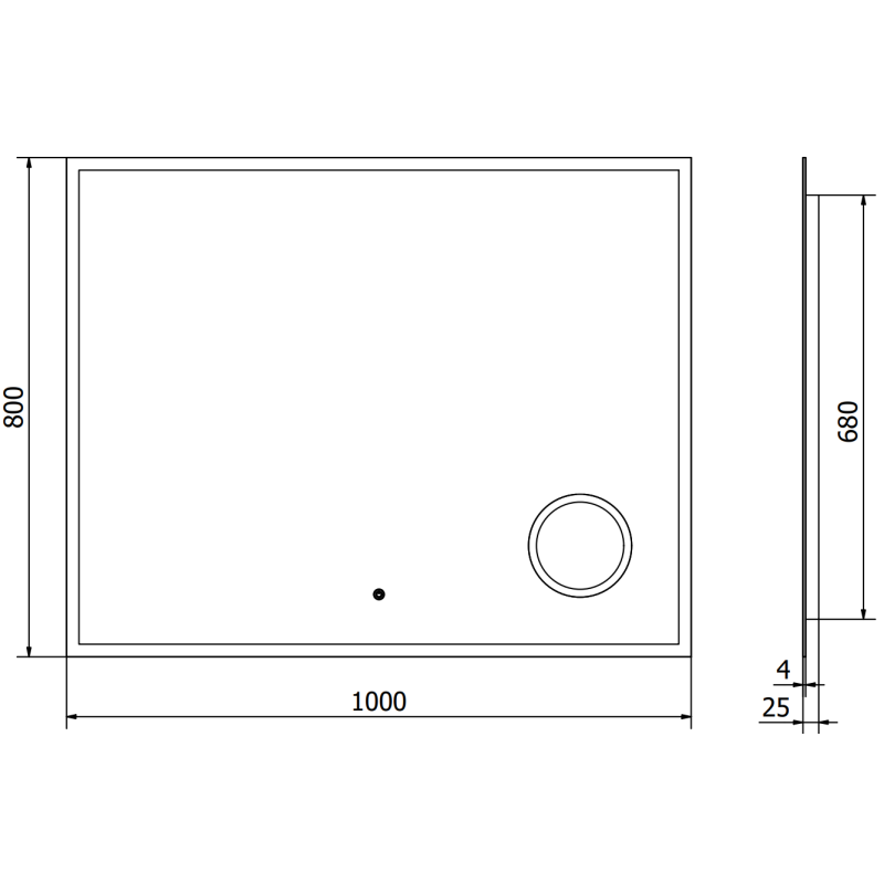 Mexen Kala осветено банско огледало с козметично огледалце 100 x 80 см, LED 6000K,