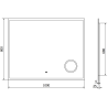 Mexen Kala осветено огледало за баня с козметично огледалце 100 x 80 см, LED 6000K, антипара - 9820-100-080-611-00