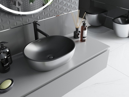 Mexen Viki плот мивка 48 x 35 см, черна мат/сребърна - 21054874