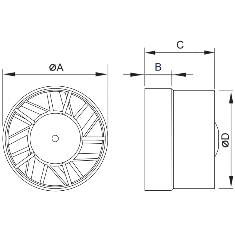 Mexen ZXR 120 канален вентилатор за баня, бял - W9607-125-00