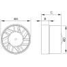 Mexen ZXR 150 вентилатор за баня, канален, бял - W9607-150-00