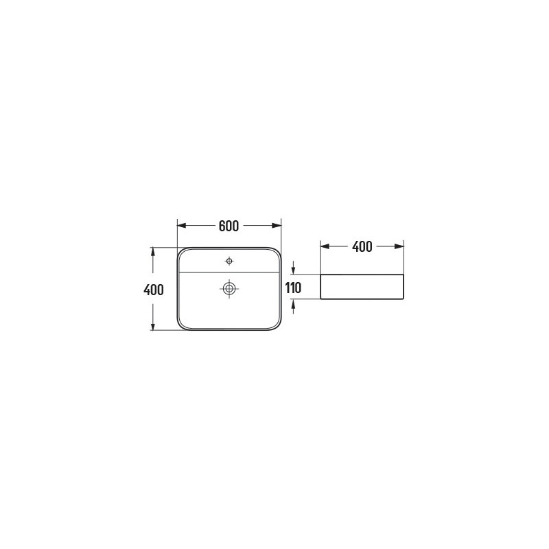 Mexen Sofia умивалник за плот 60 x 40 cm, черен мат - 22156085