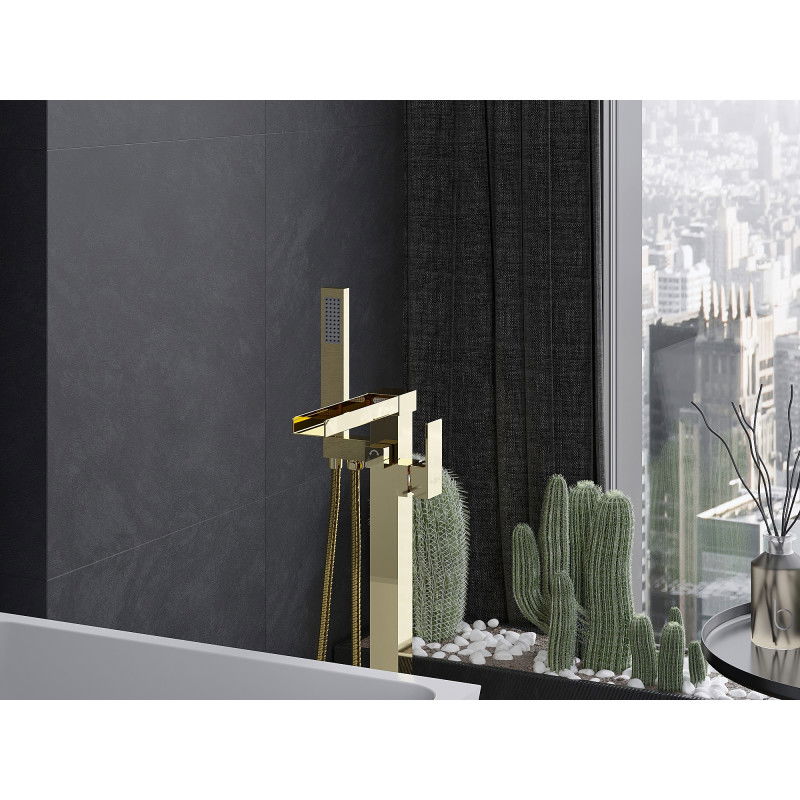 Mexen Algar свободностоящ смесител за вана, златен - 75733-50