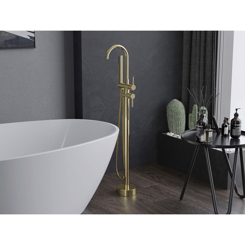 Mexen Alma свободно стояща вана батерия, златна - 75033-50