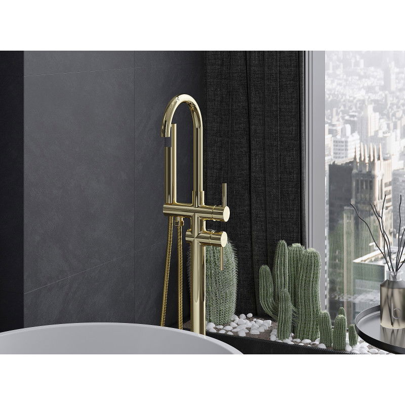 Mexen Alma свободно стояща вана батерия, златна - 75033-50
