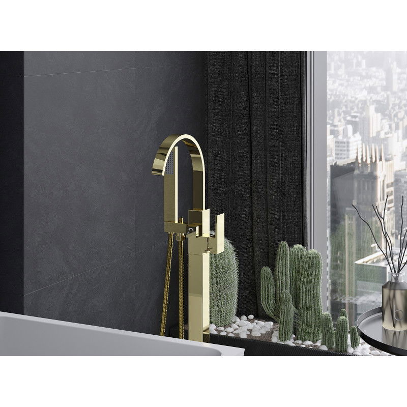 Mexen Veda свободностоящ смесител за вана, златен - 75433-50