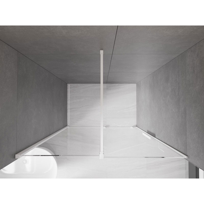 Mexen Velar плъзгащи се душ врати 160 см, прозрачно, бяло - 871-160-000-01-20