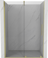 Mexen Velar плъзгащи се душ врати 160 см, прозрачни, златни четковани - 871-160-000-01-55