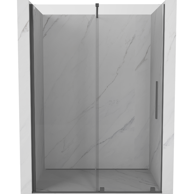 Mexen Velar плъзгащи се душ врати 130 см, прозрачен, матов gun gray - 871-130-000-01-66