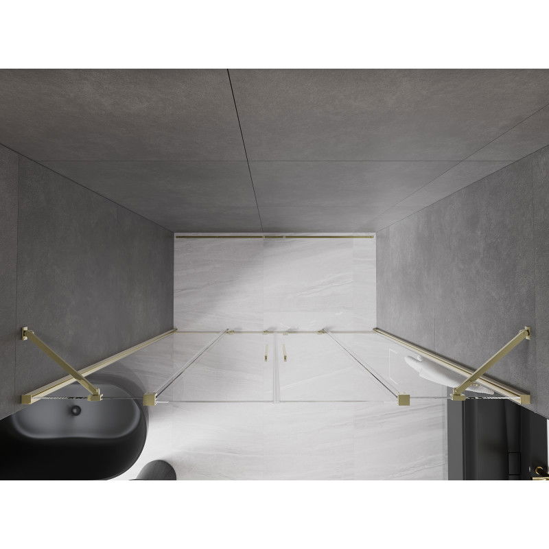 Mexen Velar Duo плъзгащи душ врати 200 см, прозрачни, златни - 871-200-000-02-50