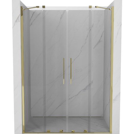 Mexen Velar Двойни плъзгащи се душ врати 140 см, прозрачни, златни - 871-140-000-02-50