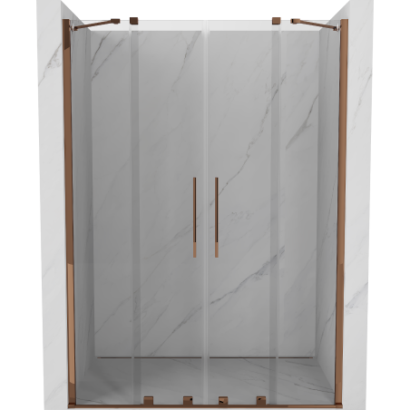 Mexen Velar Duo плъзгащи се душ врати 150 cm, прозрачни, розово злато - 871-150-000-02-60