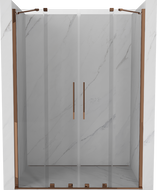 Mexen Velar Duo плъзгащи се душ врати 160 cm, прозрачни, розово злато - 871-160-000-02-60