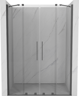 Mexen Velar Двоен плъзгаща се душ врата 160 см, прозрачна, четкано оръжейно