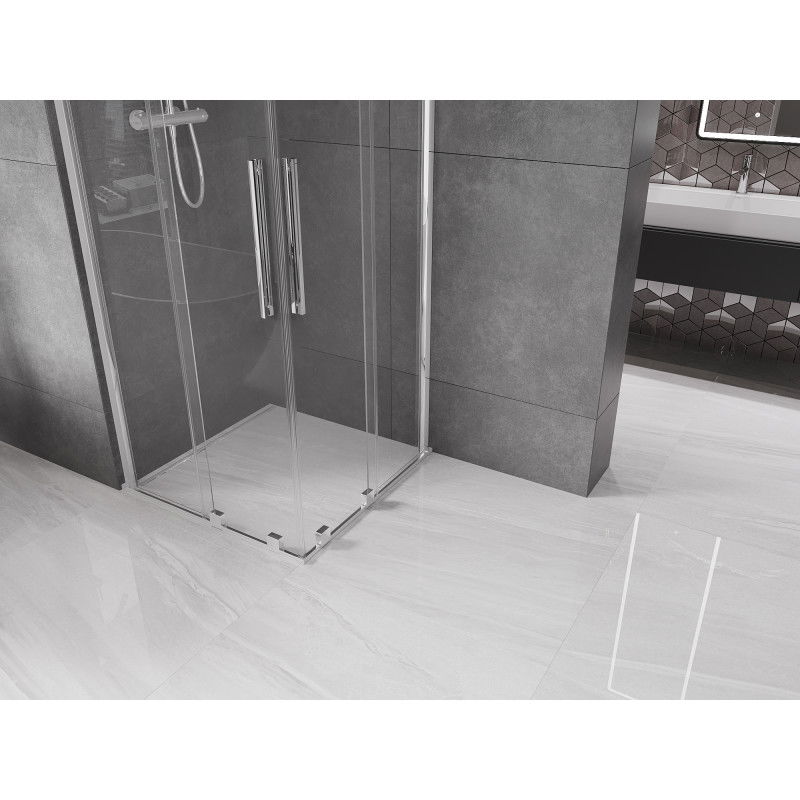 Mexen Velar Duo плъзгаща се душ кабина 100 x 100 cm, прозрачна, хром - 871-100-100-02-01