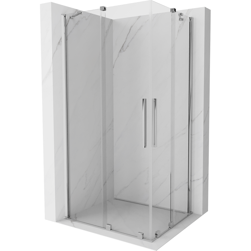 Mexen Velar Duo плъзгаща се душ кабина 90 x 80 см, прозрачна, хром - 871-090-080-02-01
