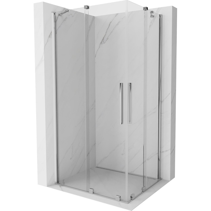 Mexen Velar Душ кабина Duo с плъзгащи се врати 90 x 80 см, прозрачна, хром