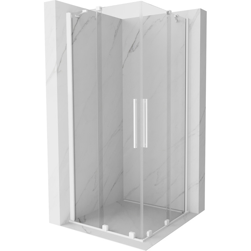 Mexen Velar Дуо разтегателна душ кабина 80 x 80 cm, прозрачна, бяла - 871-080-080-02-20