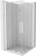 Mexen Velar Duo душ кабина с плъзгаща се врата 90 x 90 см, прозрачна, бяла - 871-090-090-02-20