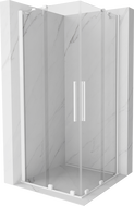 Mexen Velar Дуо плъзгаща се душ кабина 90 x 90 cm, прозрачна, бяла - 871-090-090-02-20