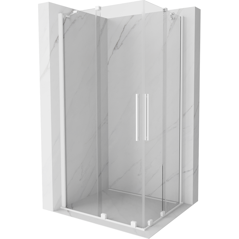 Mexen Velar Duo плъзгаща се душ кабина 100 x 90 см, прозрачна, бяла - 871-100-090-02-20